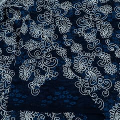 Blue Color Imported Crochet Fabric