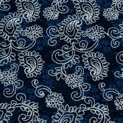 Blue Color Imported Crochet Fabric