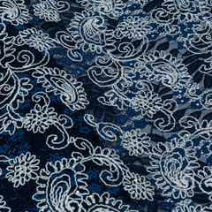 Blue Color Imported Crochet Fabric