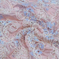 Peach Color Imported Crochet Fabric