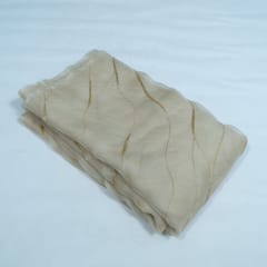 Beige Color Pure Organza Embroidered Fabric