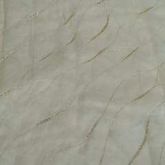 Beige Color Pure Organza Embroidered Fabric