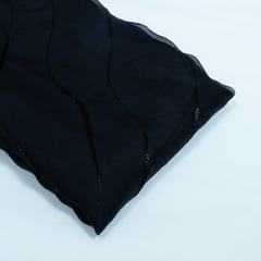 Black Color Pure Organza Embroidered Fabric