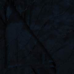 Black Color Pure Organza Embroidered Fabric