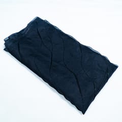 Black Color Pure Organza Embroidered Fabric