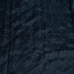 Black Color Pure Organza Embroidered Fabric