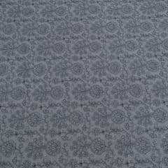 Taupe Color Chanderi Embroidered Fabric