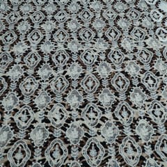 Brown Color Crepe Cutwork Embroidered Fabric