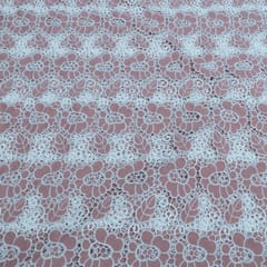 Dark Peach Color Crepe Cutwork Embroidered Fabric