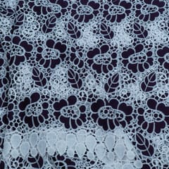 Purple Color Crepe Cutwork Embroidered Fabric