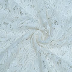 Cream Color Crepe Cutwork Embroidered Fabric