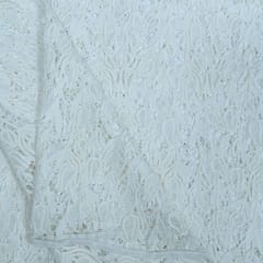 Cream Color Crepe Cutwork Embroidered Fabric