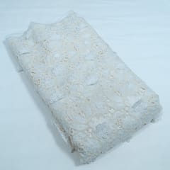 Cream Color Tencel Cutwork Embroidered Fabric