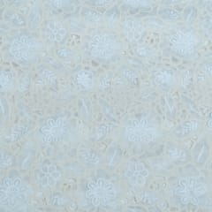 Cream Color Tencel Cutwork Embroidered Fabric