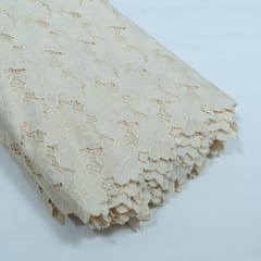 Cream Color Crepe Cutwork Embroidered Fabric