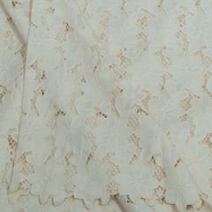 Cream Color Crepe Cutwork Embroidered Fabric