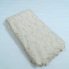 Cream Color Crepe Cutwork Embroidered Fabric
