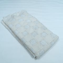 Cream Color Cotton Cutwork Embroidered Fabric