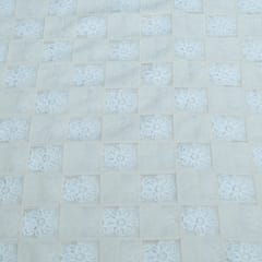 Cream Color Cotton Cutwork Embroidered Fabric