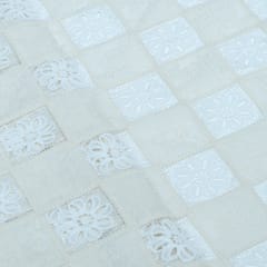 Cream Color Cotton Cutwork Embroidered Fabric