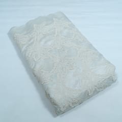 Cream Color Tencel Cutwork Embroidered Fabric