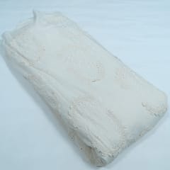 Cream Color Cotton Cutwork Embroidered Fabric