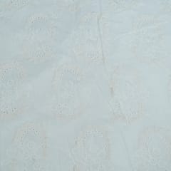 Cream Color Cotton Cutwork Embroidered Fabric