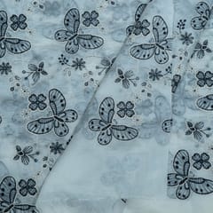 Black Color Tencel Embroidered Fabric