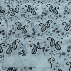 Black Color Tencel Embroidered Fabric
