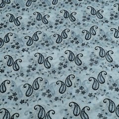 Black Color Tencel Embroidered Fabric