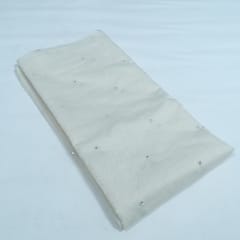 Off White Color Chanderi Embroidered Fabric
