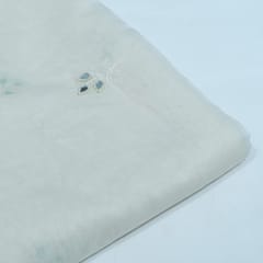 Off White Color Chanderi Embroidered Fabric
