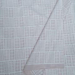 Light Peach Color Chinon Chiffon Embroidered Fabric