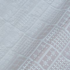 Light Peach Color Chinon Chiffon Embroidered Fabric