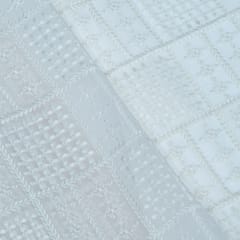 Ivory Color Chinon Chiffon Embroidered Fabric