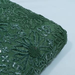 Green Color Imported Net Embroidered Fabric