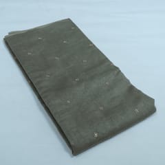 Taupe Color Mal Chanderi Embroidered Fabric