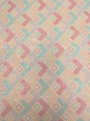 Dusty Pink Linen Fabric With Multi Colour Embroidery