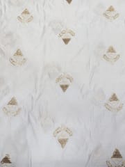 Off- White Colour Chanderi Embroidered Dyeable Fabric