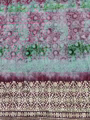 Magenta Georgette Fabric With Gota Patti Work