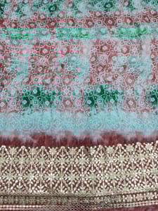 Maroon Georgette Fabric With Gota Patti Work