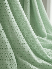 Mint Green six hole Pattern Schiffli Embroidered Fabric