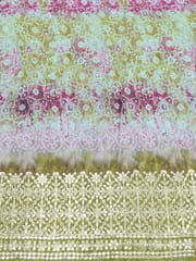 Green Georgette Fabric With Gota Patti Work