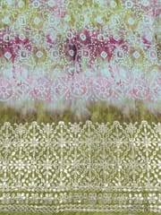 Green Georgette Fabric With Gota Patti Work