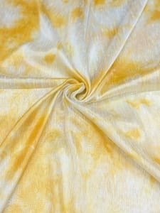 Yellow Tie Dye Poly Dupion Fabric