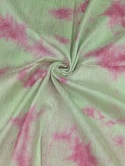 Light Green Tie Dye Poly Dupion Fabric