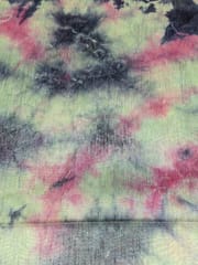 Multi Color Tie Dye Poly Dupion Fabric
