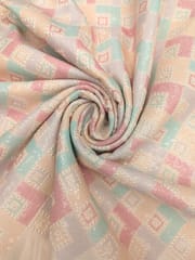 Light Peach Fabric With Geometric Sequins Embroidery