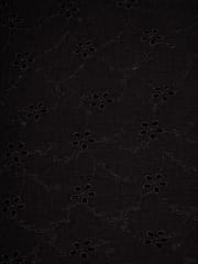 Black Thread Schiffli Embroidered Fabric