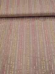 Dusty Pink Linen Fabric With Multi Colour Embroidery